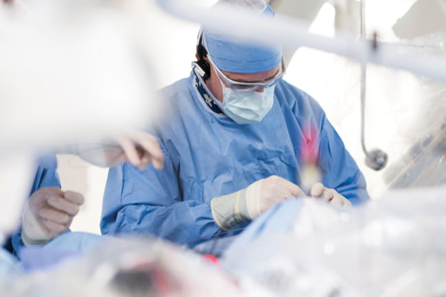 Dr. Jeffrey R. Winterfield in operating room