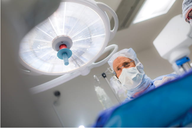 Dr. Bruce M. Frankel in operating room