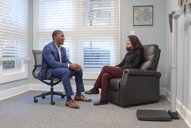 Physician and patient in a room at the clinic