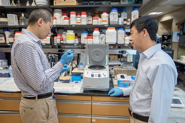 Researchers working in their research lab at MUSC